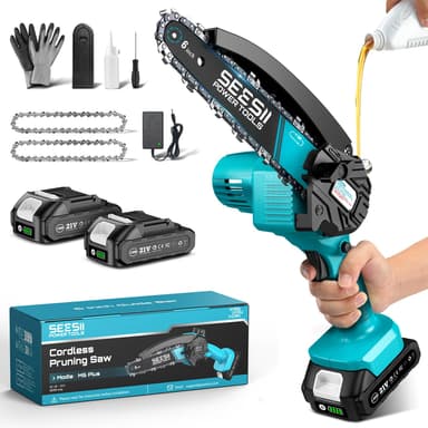 (SeeSii-EU@Prime) SEESII Mini-Kettensäge mit Akku, 6 Zoll, elektrische Kettensäge - Amazon