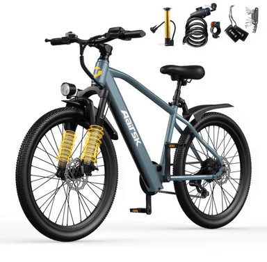26" E-Bike Aairsk GT300, 36V 10Ah Lithium-Akku, 7-Gang Shimano-Schaltung, Federgabel - AliExpress