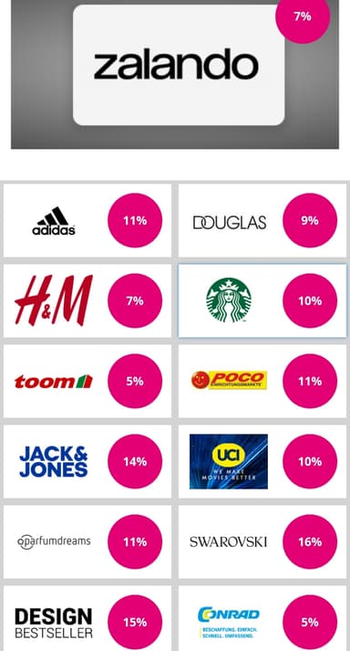(Magenta Moments) 5-16% Rabatt auf Gutscheine - Lego, Adidas, Jack Jones, Douglas, Swarowski, Toom. H&M, und andere - Telekom
