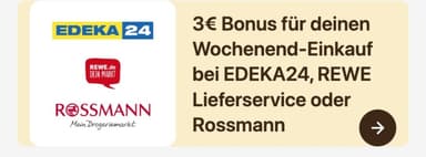 Shoop 3 Euro Bonus für min 10 Euro Einkäufe via EDEKA24, REWE Lieferservice oder ROSSMANN vermutlich personalisiert - Shoop