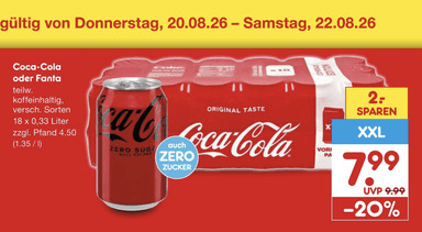 [Netto MD] 18x Cola-Cola (Zero) - 7,99€ - Netto Marken Discount