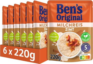[Prime-SparAbo] Ben’s Original Express-Milchreis Zimt und Milchreis Klassik im 6er-Pack für 6,45 € - Amazon