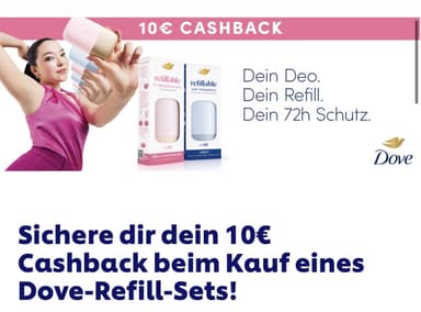 [Teil-gzg] 10 € Cashback auf Dove Refill-Sets