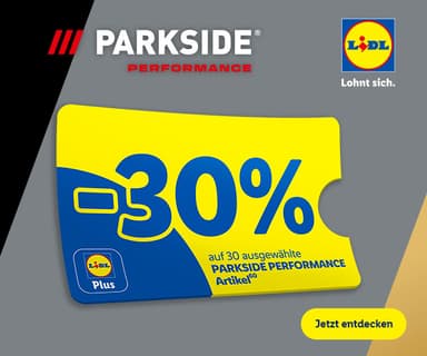 30% auf PARKSIDE Performance via Lidl Plus | z.B. 20V Akku-Säbelsäge-Starterset PSSAP 20-Li E5 | auch Elektro-Rasenmäher & Exzenterschleifer - Lidl