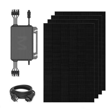 Balkonkraftwerk 2000W 4x JaSolar 500W FullBlack Bifacial + Marstek MST-MI2000W Mikro Wechselrichter + AC Adapter Solar Photovoltaik Anlage - DealClub