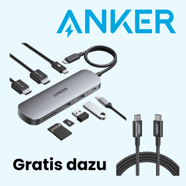 Anker Nano 8-in-1 USB-C Hub + 1,8 m 100W USB-C Ladekabel (A210B) – Dual-Monitor mit 2x HDMI 4K@60Hz, 10 Gbit/s, 85W Pass-Through & SD-Slot - Amazon