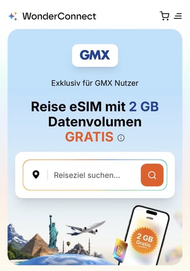 GRATIS Reise eSim 2GB / 90+ Länder