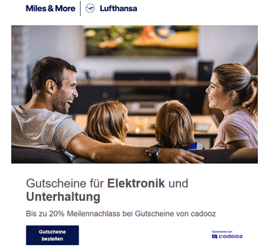 Miles & More: Bis zu 20 % weniger Meilen für Apple, MediaMarkt, Saturn, Nintendo, Sony & Co. Gutscheine von Cadooz - Miles & More