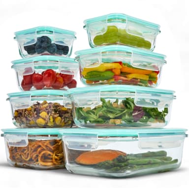 Uandu Glasbehälter mit Deckel [8-teilig] - Borosilikatglas [Mikrowellengeeignet + Gefriergeeignet] – Meal Prep Boxen Glas [Prime] - Amazon