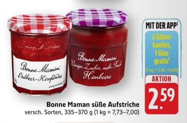 [EDEKA Südwest] 2 Bonne Maman Konfitüre + 1 Creme gratis mit App - EDEKA