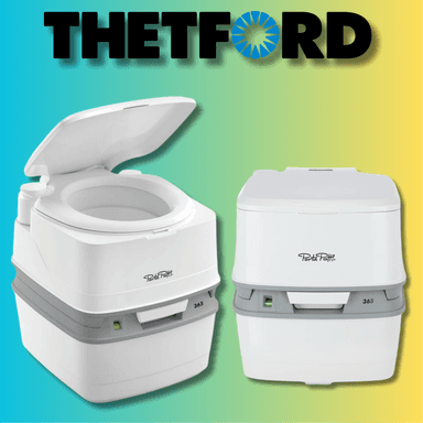 Thetford Porta Potti 365 tragbare Toilette | Manuelle Spülung, Füllstandsanzeige, Entlüftungstaste, 15L Frischwassertank & 21L Fäkalientank - Amazon