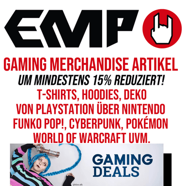 EMP Gaming Merch Artikel jetzt min. 15% sparen Bekleidung, Deko z.B. Pokémon, Funko Pop!, PlayStation, Nintendo | mit NL nochmal 15% Sparen - EMP