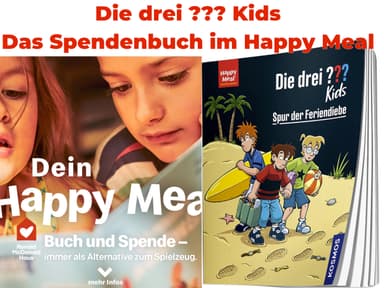(McDonald's) Spendenbuch „Die drei ??? Kids – Spur der Feriendiebe“ im Happy Meal - McDonald's