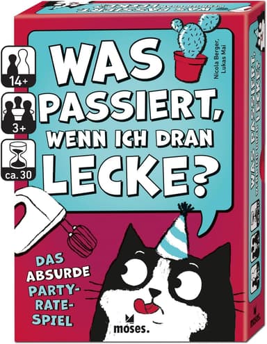 Moses. Was passiert, wenn ich dran lecke? - Absurdes Party-Ratespiel [Prime] | BGG 6,5/10 | 3 - 8 Spielende - Amazon