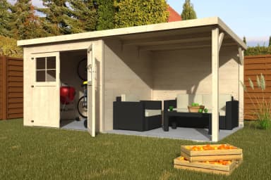 Gartenhaus Decor et Jardin Paradis 463 x 236cm natur inkl. Anbau - Globus Baumarkt