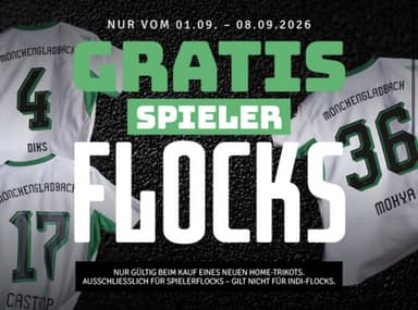 Gratis Spieler Flocks (Hometrikot) Borussia Mönchengladbach - Borussia Mönchengladbach