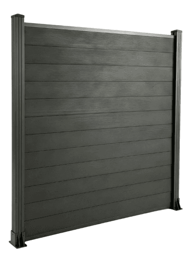 Floordirekt WPC Sichtschutzzaun Ponza 180x180 cm schwarz, Lamellenzaun mit Pfosten, WPC/Alu, pflegeleicht | OBI - OBI