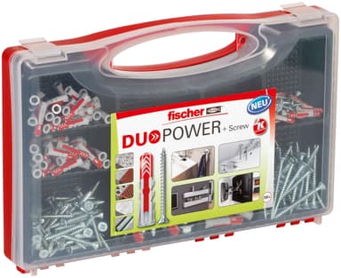 [Prime] fischer Red-Box DuoPower + Schraube, Sortimentsbox, 280-teilig mit Schrauben & DuoPower Dübeln in verschiedenen Größen, - Amazon