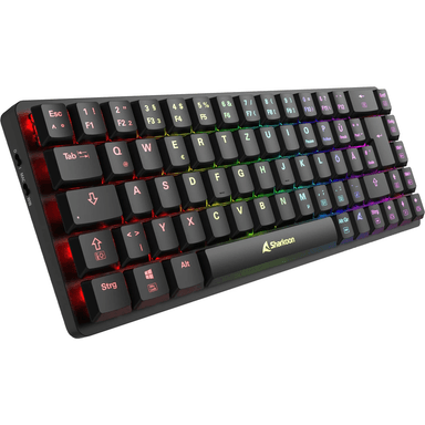 Sharkoon PureWriter W65 (Kailh Choc V2 Low Profile Red) (DE) Black oder White kompakte RGB, 1000 Hz Tastatur - Alternate