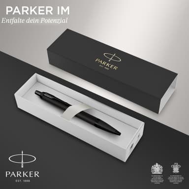 Parker IM Kugelschreiber - Mattschwarz mit schwarzen Zierteilen + Geschenkbox + weitere Farben reduziert! [Prime] - Amazon