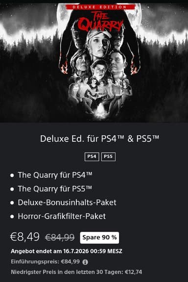 The Quarry (Deluxe Edition) - CrossGen - PS4 & PS5 Playstation - mit diversen AddOns (DLC) - digital - Teenager-Horror @ PS Store - PlayStation