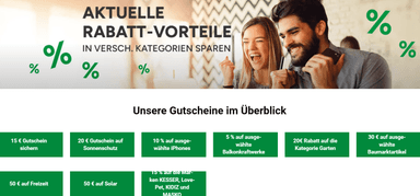 Marktkauf Online: Bis zu 50 € Rabatt bzw. 15% Gutschein auf Garten, Solar, iPhones, Freizeit, Baumarkt & mehr - Marktkauf