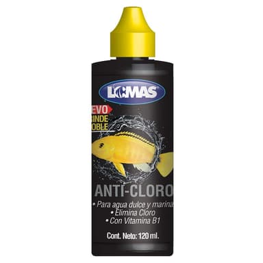 AMAZON: Lomas Anticloro con Vitamina B1 para Peceras y Acuarios 120 ml - no enturbia el Agua, Ideal para Recambio de Agua (Aplica 3x2) - Amazon