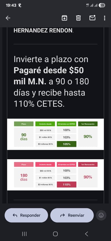 HSBC: Pagare a 110% de CETES a 90 y 180 dias - HSBC