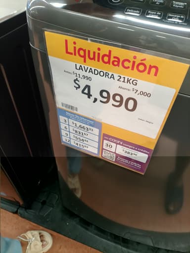 Walmart: Lavadora 21 kg LG wt21mv6 - Walmart