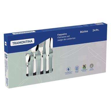 AMAZON: TRAMONTINA - Set de Cubiertos Búzios de Acero Inoxidable 24 Piezas - Metálico - Amazon