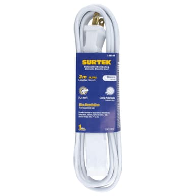 AMAZON: Surtek 136140 Extensión eléctrica doméstica Color Blanco, 2 m - Amazon