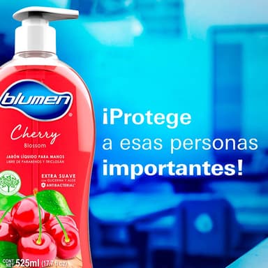 AMAZON: Blumen Jabón Líquido 525ml Cherry (Comprando 3 piezas + Planea y Ahorra | Precio c/u) - Amazon