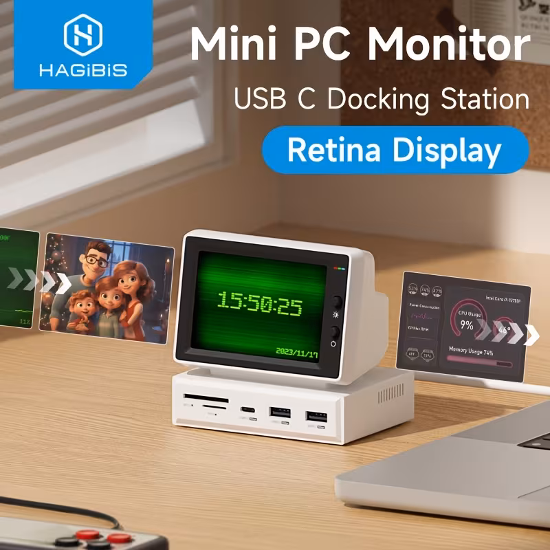 Temu: Mini Pantalla de Computador PC CPU RAM HDD Sub Screen with USB C - Temu