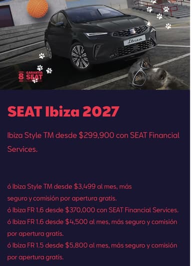 Seat Ibiza 2027 con Bono de 85 mil Pesos - Seat