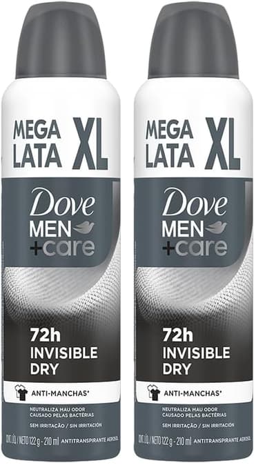 Amazon: DOVE MEN XL Antitranspirante en Aerosol Invisible Dry, con tecnología hidratante y 72 h , 210 ml (Paquete de 2) - Amazon