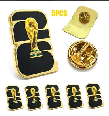 Mercado Libre: 5pzs Pin Metalico World Cup 2026 Coleccionable Especial blanco y negro doble sujetador - Mercado Libre