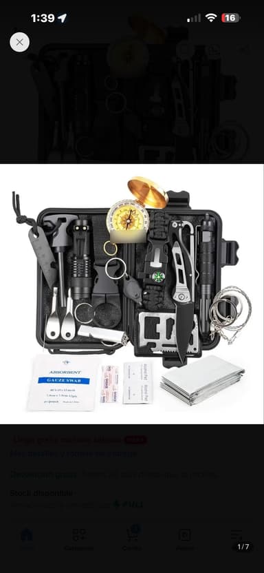 Mercado Libre: Kit De Supervivencia De Emergencia Para Camping 18en1 - Mercado Libre