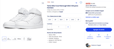 Coppel: Tenis Nike Court Borough Mid 2 GS para Hombre - Coppel