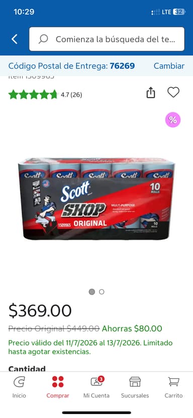 Costco en Linea: Toallas Scott 10 rollos - Costco