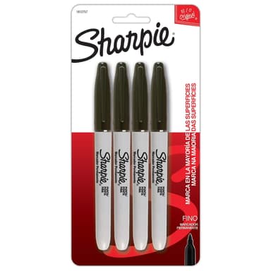 AMAZON: Sharpie Marcadores Permanentes, Punta Fina, Negro, 4 Piezas - Amazon