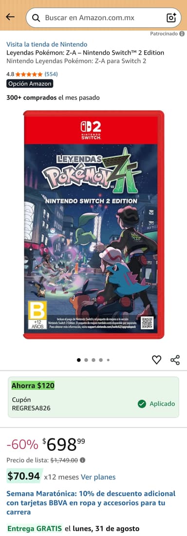 Amazon: Leyendas Pokémon: Z-A – Nintendo Switch 2 - Amazon