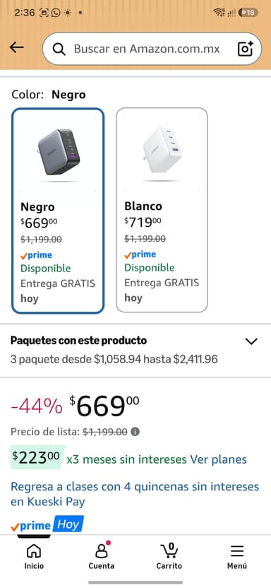 Amazon: UGREEN Nexode 100W GaN – Cargador de 4 puertos (3× USB-C + 1× USB-A) | Compatible con MacBook, iPhone, Galaxy | Negro - Amazon