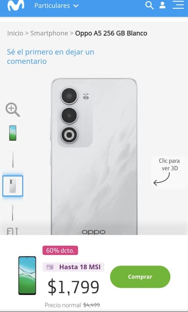 Movistar Oppo A5 256gb 6000mAh - Movistar