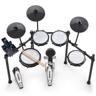AMAZON: Alesis Nitro Max Batería Electrónica Tarola Doble Zona de 10", Toms de 8", Platillos de 10", Parches de Malla Silenciosos, Bluetooth - Amazon