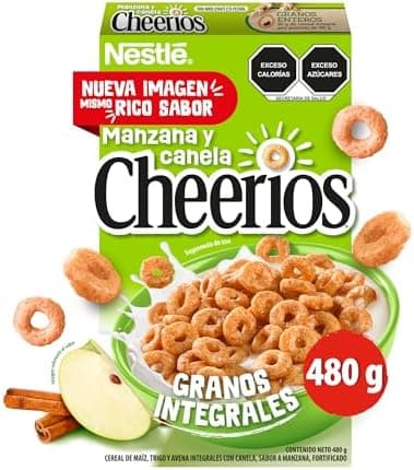 Amazon: Cereal Nestlé Cheerios Aritos Fortificados Sabor Manzana Canela Caja 480g (aplicando promoción 3x2) - Amazon