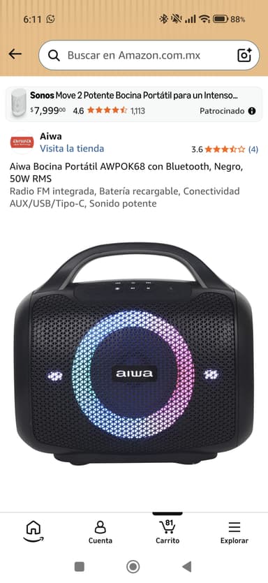 Amazon: Aiwa Bocina - Amazon