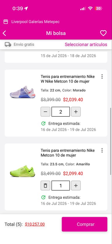Liverpool: Nike Metcon 10 | precio al agregar al carrito - Liverpool