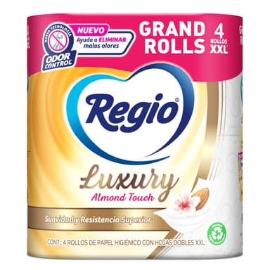 Amazon: Papel Higiénico Regio Luxury Almond Touch 4 Rollos con 180 Hojas Dobles - Amazon