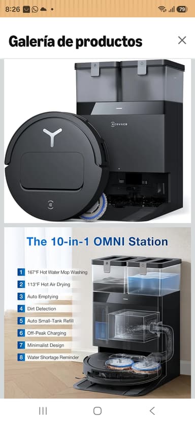 Amazon: ECOVACS DEEBOT T50 Pro Omni Robot Aspirador y fregasuelos, 15000Pa - Amazon