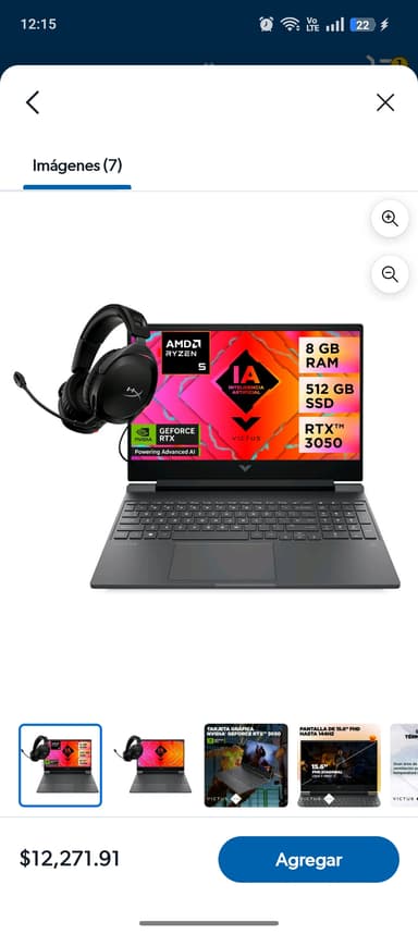 Sam's Club: Combo Laptop Gaming HP Victus AMD Ryzen 5/8 GB RAM/512 GB SSD 15-fb2002la + Audífonos HyperX Stinger Core 2 - Sam's Club